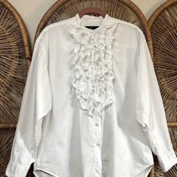 Ralph Lauren Tops - Vintage Ralph Lauren Ruffle Button Down Shirt